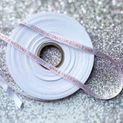 Bright White Logo Printed Ribbon