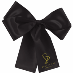 Black Bow With Gold Logo Print