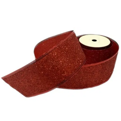 Red Glitter Wired Ribbon