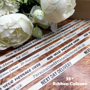 Add Text & Simple Logos To Narrow 7mm Wide Ribbons For Gift Wrapping 35 Ribbon Colours
