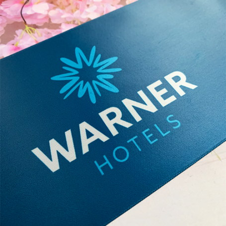 200mm Wide Colour Matched Ribbon & Logo Printing