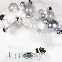 Silver DIY Foil Latex Balloon Garland Kit