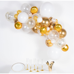 Gold & White DIY Foil Latex Balloon Garland Kit