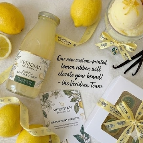 Logo Printed Onto A Lemon Ribbon