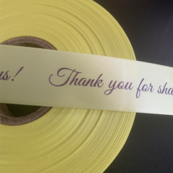Logo Printed Onto A Lemon Ribbon
