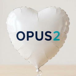 White personalised foil balloon with two-colour logo printing