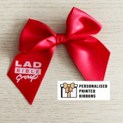 Custom Printed Gift Bows by Personalised Printed Ribbons Next Day Delivery
