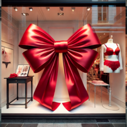 Big Red Satin Bows For Store Windows