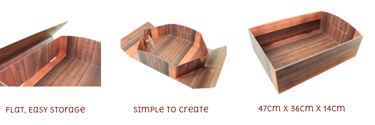 Wooden Printed Hamper Tray