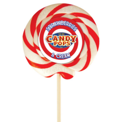 Large Strawberry & Cream Wheel Lollies