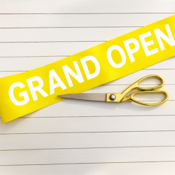 Bright Yellow Grand Opening Ribbon