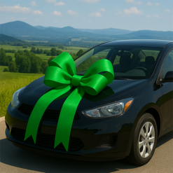 Emerald Green Ribbon Car Bow
