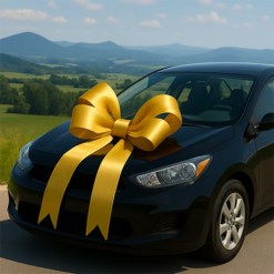 Gold Ribbon Car Bow