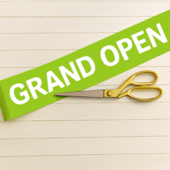 Lime Green Grand Opening Ribbon