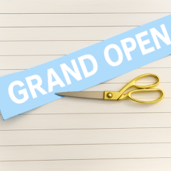 Pastel Blue Grand Opening Ribbon