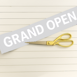 Silver Grand Opening Ribbon