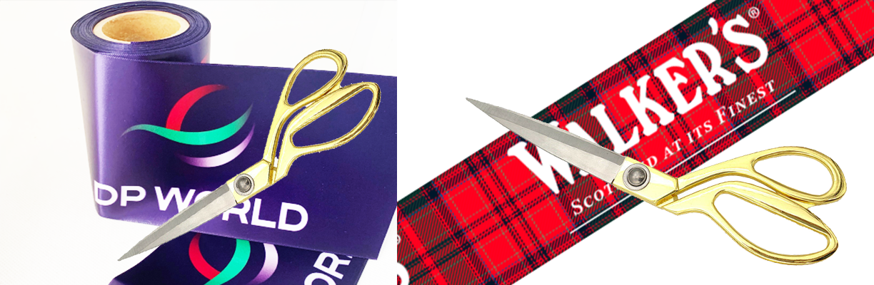 Full Colour Grand Opening Branded Customised Printed Ribbon And Scissors 