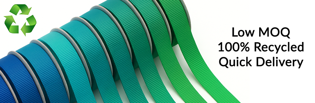 Recycled Grosgrain Ribbon LOW Minimum Orders Quick Delivery