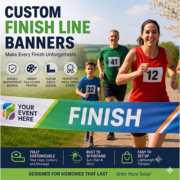Custom Finish Line Banners By Personalised Printed Ribbons