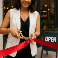 Wide Ribbon And Scissors Grand Opening Kit