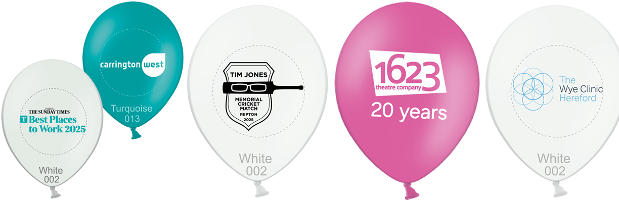 Printed Latex Balloons Low Minimum Order Next Day Delivery UK Printer