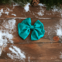 Teal Blue Satirn Ribbon Gift Bow