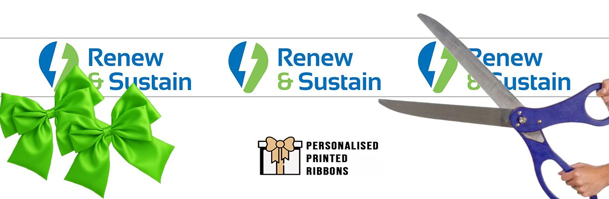 Ultimate Grand Opening Package - Extra Wide Branded Ribbon, Giant Scissors, 2 Matching Bows