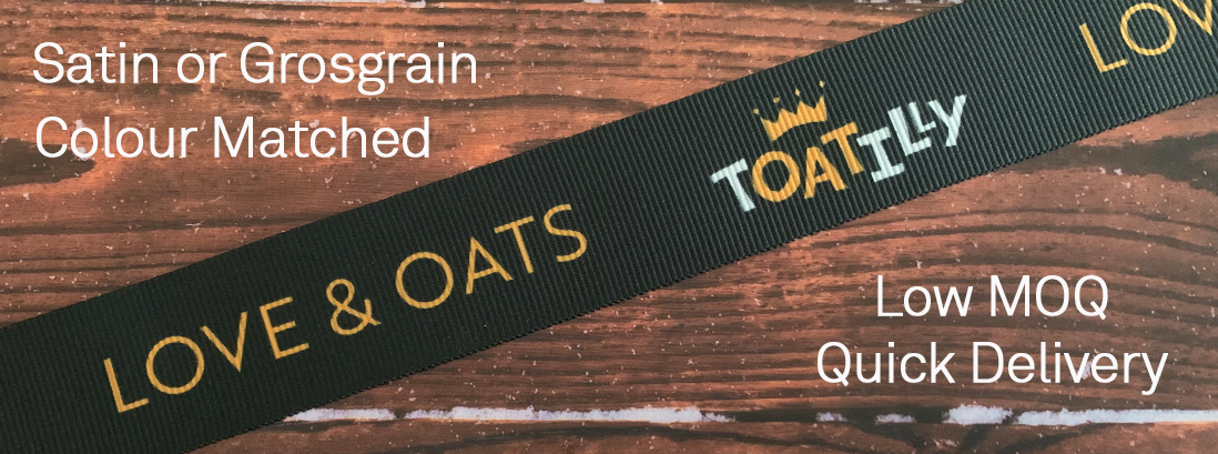 Full Colour Grosgrain or Satin Ribbon Printed Branded By Personalised Printed Ribbons