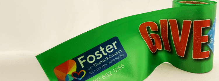 Full Colour RGB Pantone RAL Colour Matched Designed Branded Ribbons Next Day Delivery