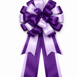 Purple Lilac Ribbon Satin Looped Bow bespoke quick delivery branded customised by personalised printed ribbons