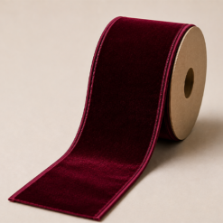 Burgundy Wired Velvet Ribbon