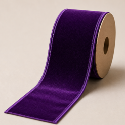 Purple Wired Velvet Ribbon