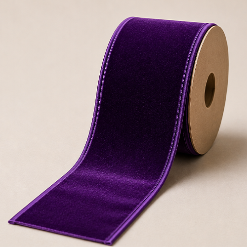 Purple Wired Velvet Ribbon