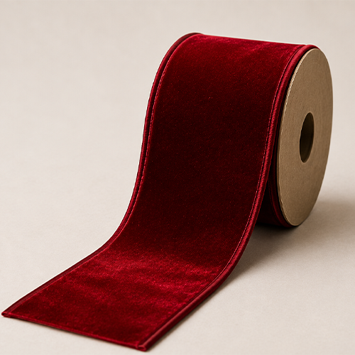 Red Wired Velvet Ribbon
