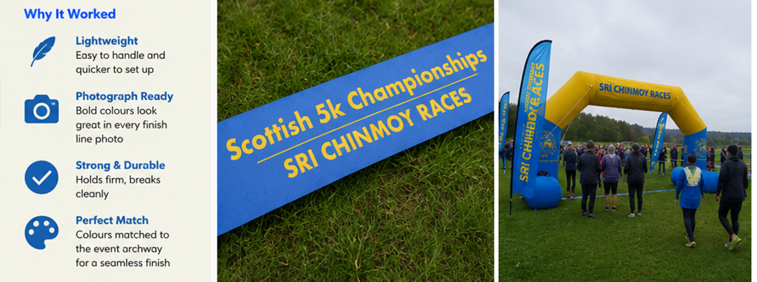 Extar Wide Finish Line Ribbon Race Tape 5k events next day delivery