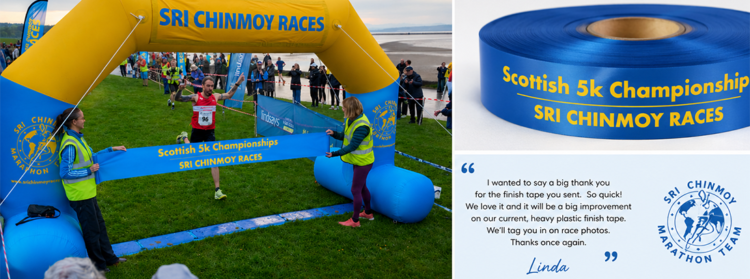 Extar Wide Finish Line Ribbon Race Tape Branded