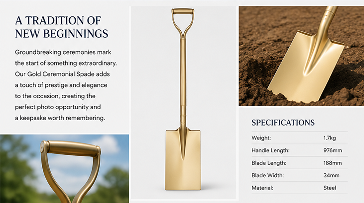Grand Opening Ceremonial Spade - Gold - Image 6