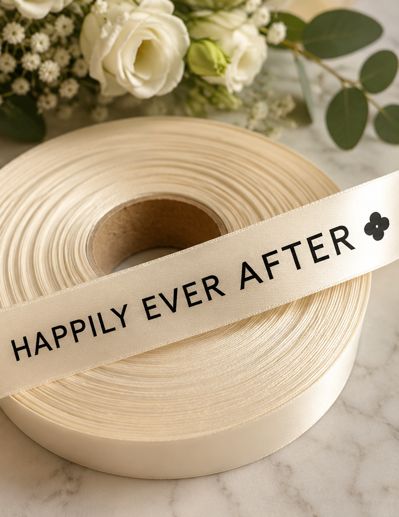 Printed Ribbon For A Bridal Accessory Shop