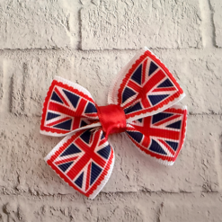 Union Jack Grosgrain Ribbon Bows
