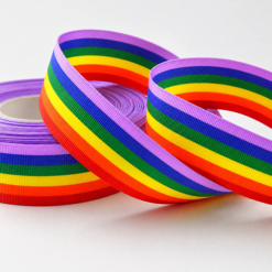 Rainbow Striped Ribbon – 10mm, 25mm & 35mm – 50m Roll - Image 3