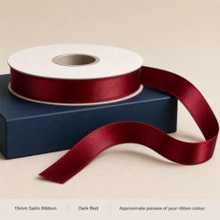 Dark Cardinal Red Printed Ribbon 15mm