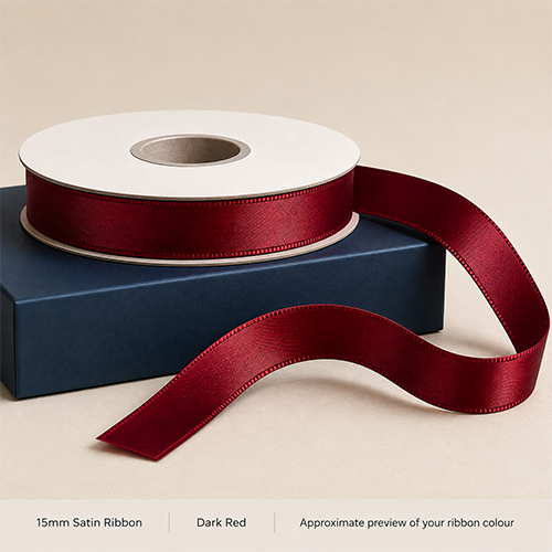 Dark Cardinal Red Printed Ribbon 15mm