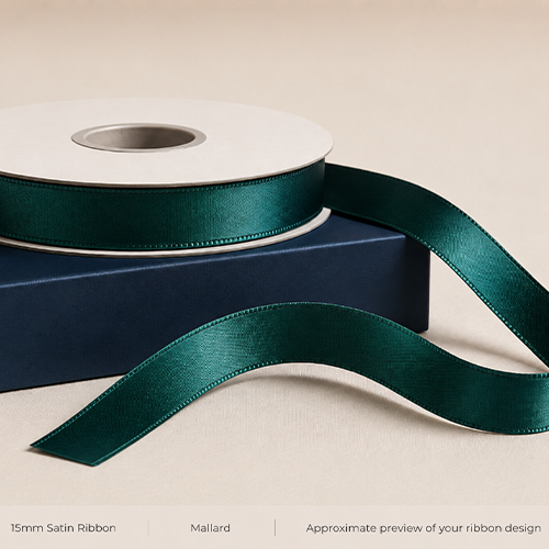 Mallard Printed Satin Ribbon 15mm
