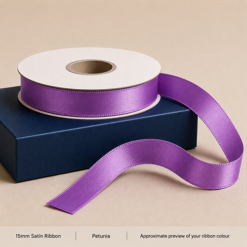 Petunia Printed Satin Ribbon 15mm