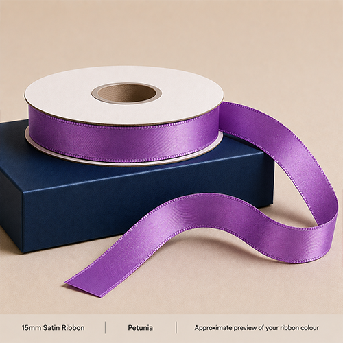 Petunia Printed Satin Ribbon 15mm