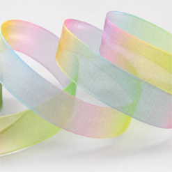15mm Pastel Rainbow Organza Ribbon