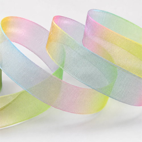 15mm Pastel Rainbow Organza Ribbon