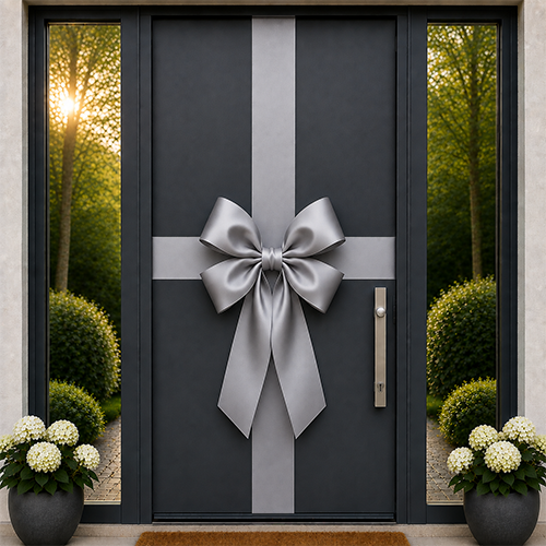 Silver Door Bow Decorating Kit