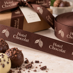 25mm printed grosgrain ribbon with custom branding