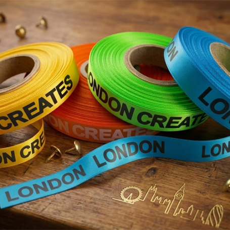 Custom printed ribbon with single colour print